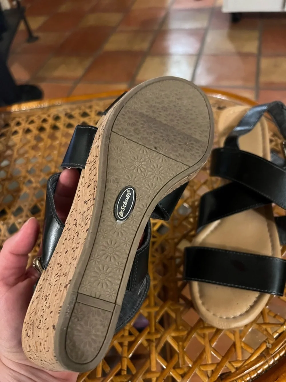 Dr. Scholl’s Black Strappy Slingback Comfort Sandals - Picture 4 of 6